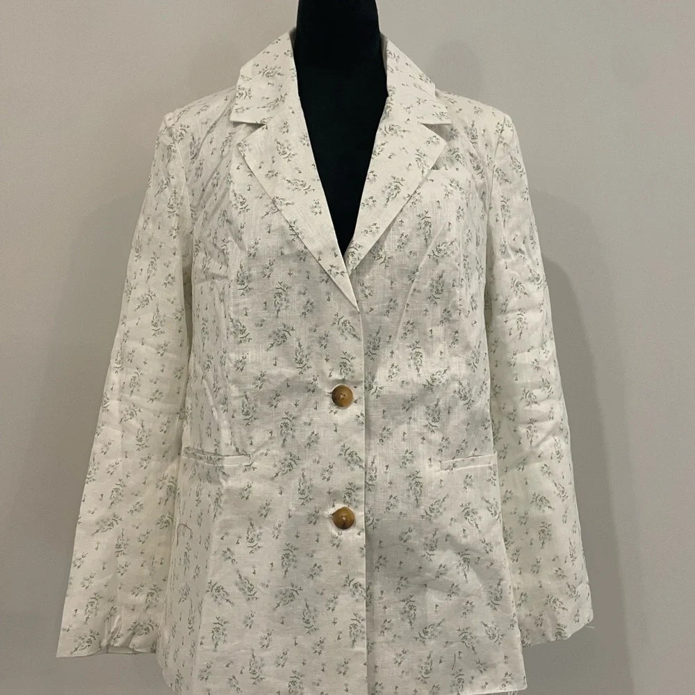 NWT Blank NYC Floral Linen Blazer, size Small - Picture 2 of 8